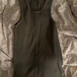 Brandy Melville Khaki Ribbed Tank Top